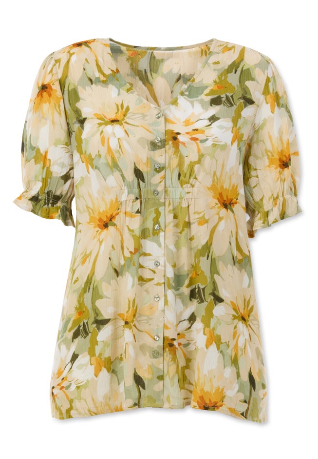 Button Front Crinkle Tunic image number 2