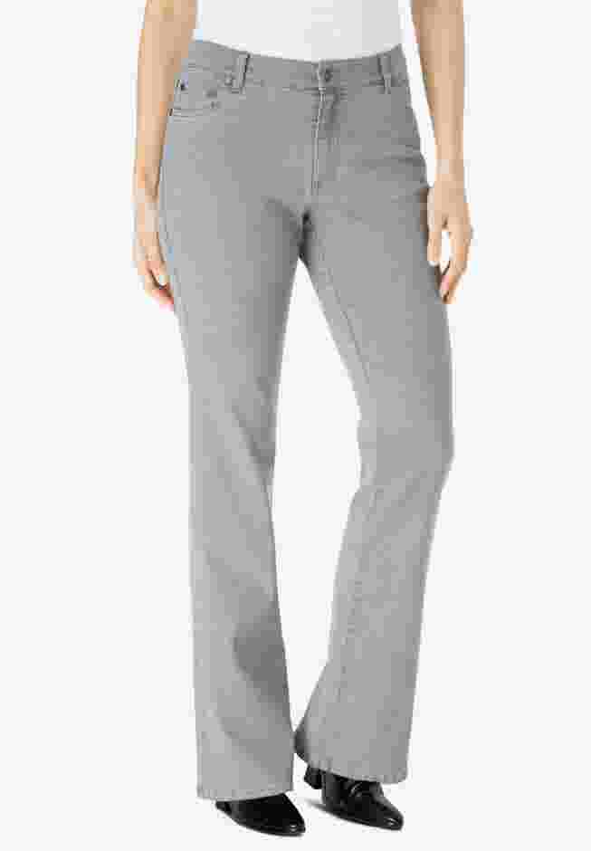 Womens Plus-Size Stretch Denim Five-Pocket Bootcut Jeans image number 0