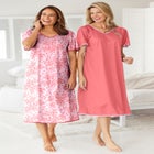 2-Pack Short Silky Gown image number null