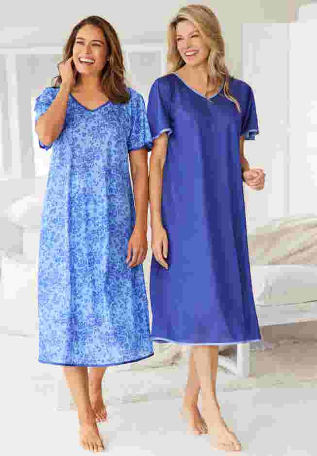 2-Pack Short Silky Gown image number 4