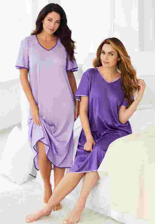 2-Pack Short Silky Gown image number 5