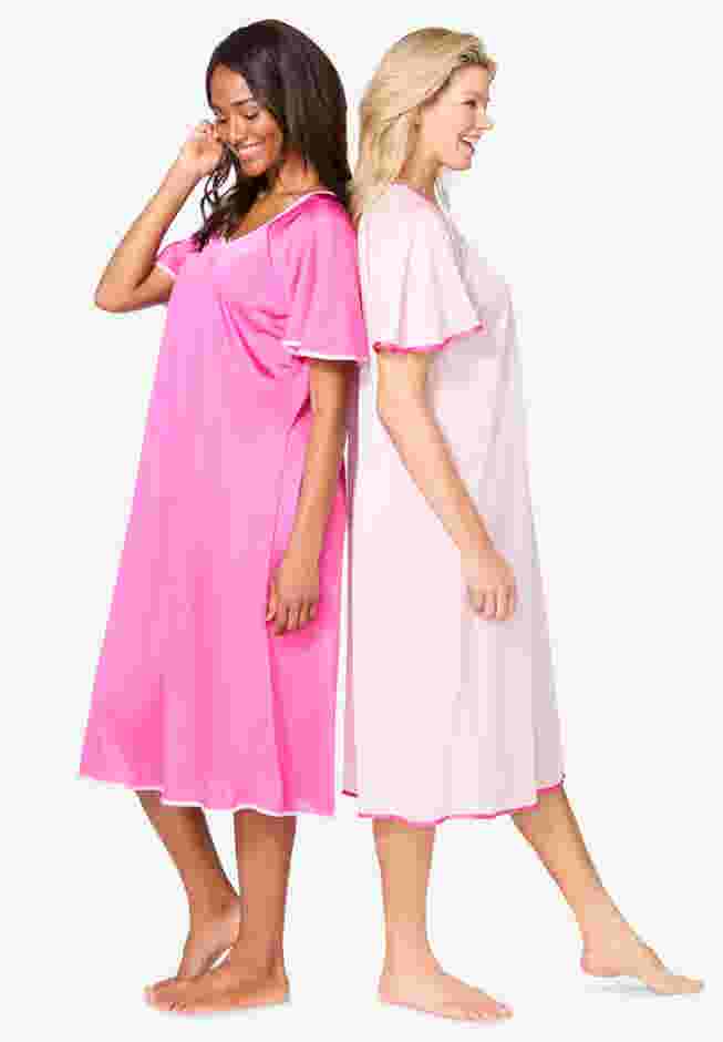 2-Pack Short Silky Gown image number 2