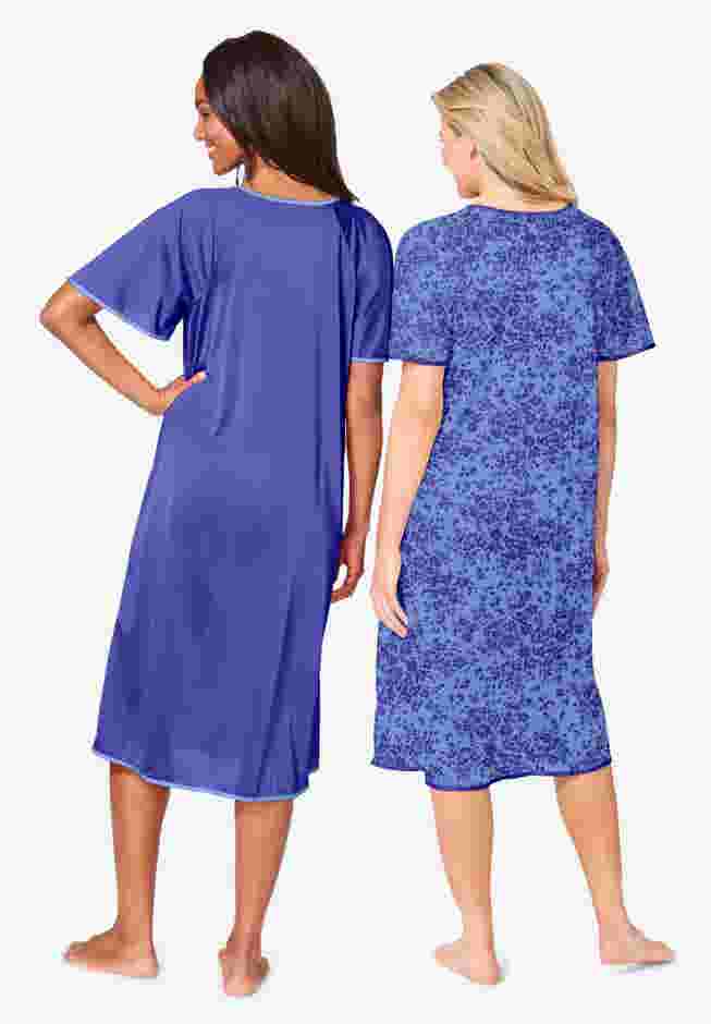 2-Pack Short Silky Gown image number 1