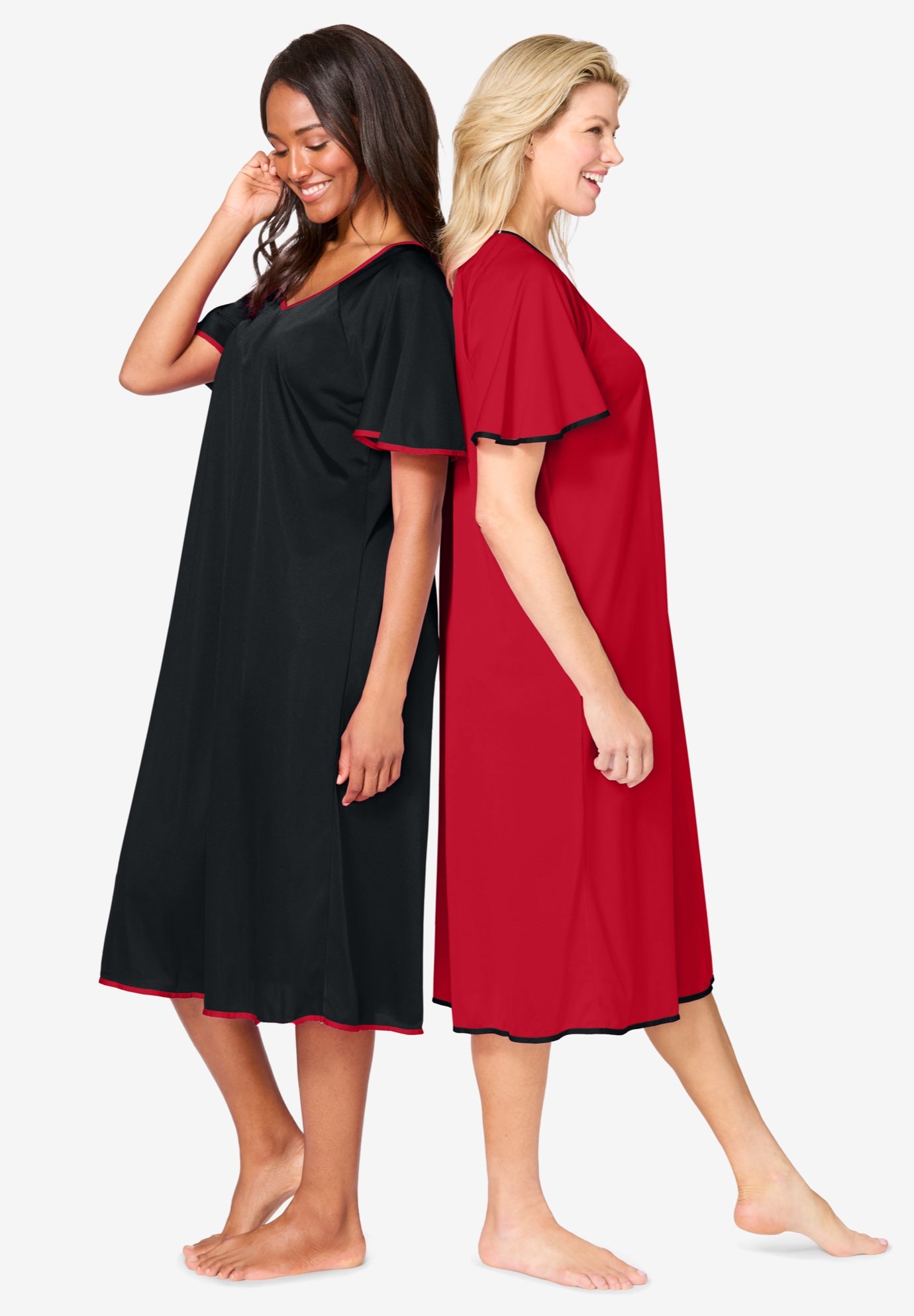 2-Pack Short Silky Gown image number 2