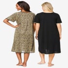 2-Pack Short Silky Gown image number null