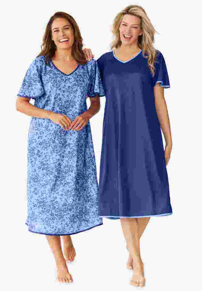 2-Pack Short Silky Gown image number 0