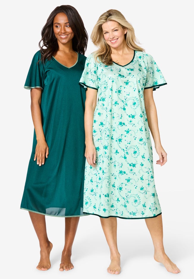2-Pack Short Silky Gown image number 0