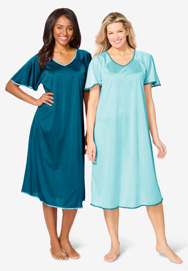 2-Pack Short Silky Gown image number 0