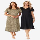 2-Pack Short Silky Gown image number null