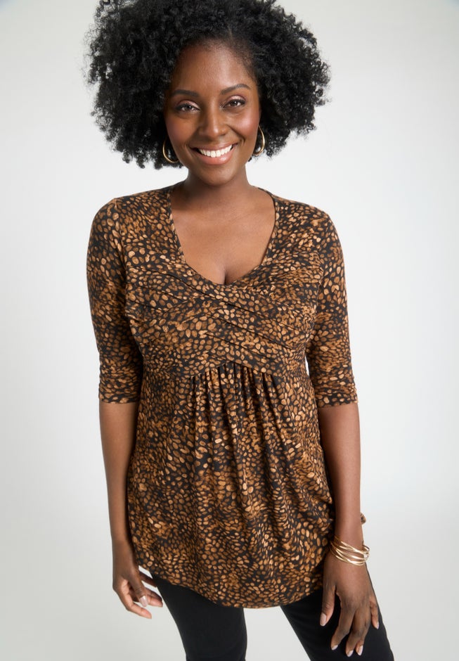 Stretch Knit Pleated Tunic image number 0