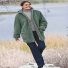 Short Hooded Berber Fleece Jacket image number null