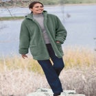 Short Hooded Berber Fleece Jacket image number null