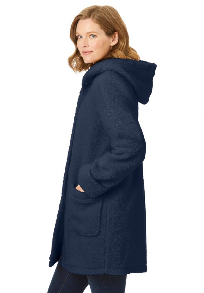 Short Hooded Berber Fleece Jacket image number 2
