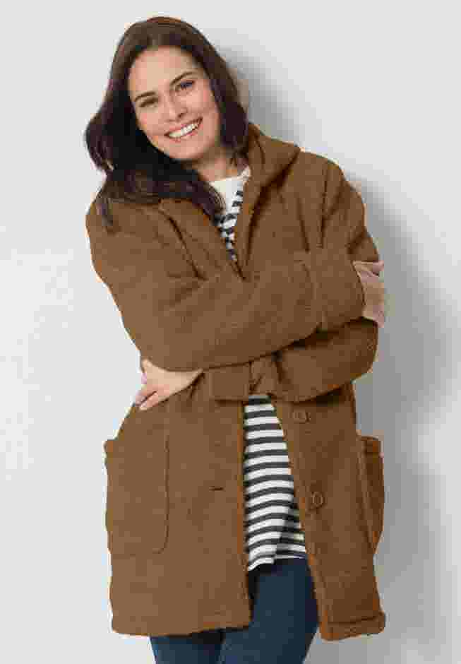 Short Hooded Berber Fleece Jacket image number 0
