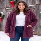 Short Hooded Berber Fleece Jacket image number 0
