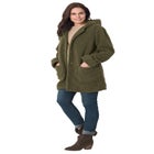 Short Hooded Berber Fleece Jacket image number null