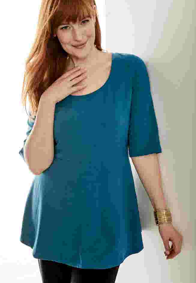 Stretch Cotton Peplum Tunic image number 2