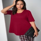 Stretch Cotton Peplum Tunic image number null