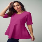 Stretch Cotton Peplum Tunic image number null