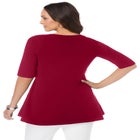 Stretch Cotton Peplum Tunic image number null