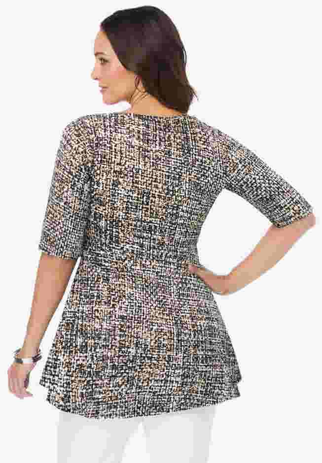 Stretch Cotton Peplum Tunic image number 2