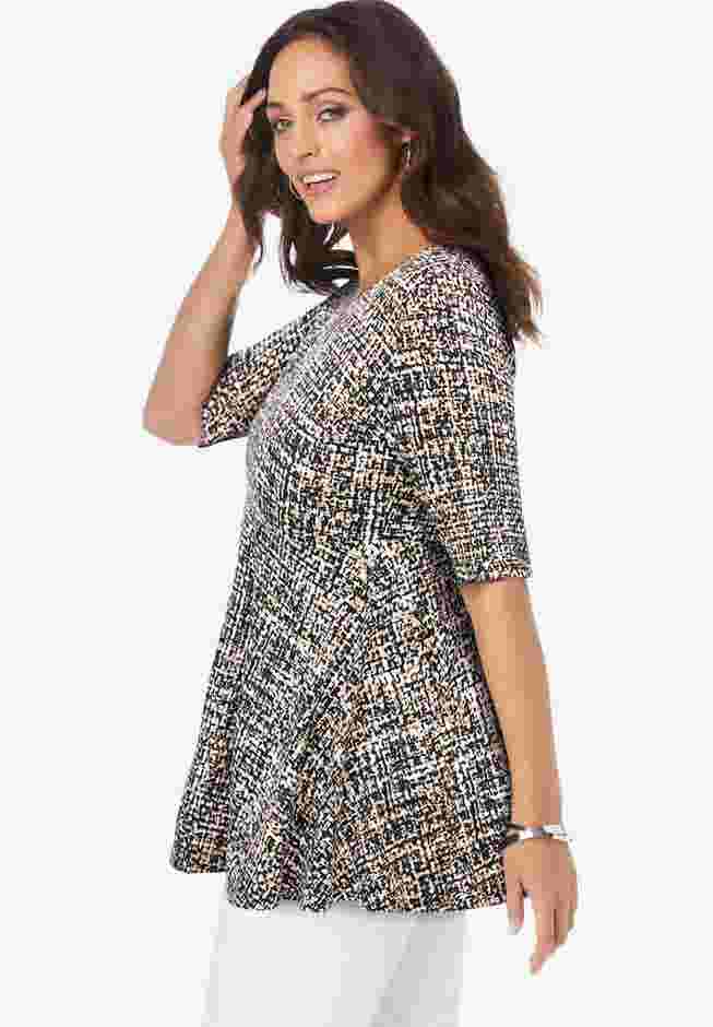 Stretch Cotton Peplum Tunic image number 1