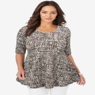 Stretch Cotton Peplum Tunic image number null