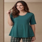 Stretch Cotton Peplum Tunic image number null