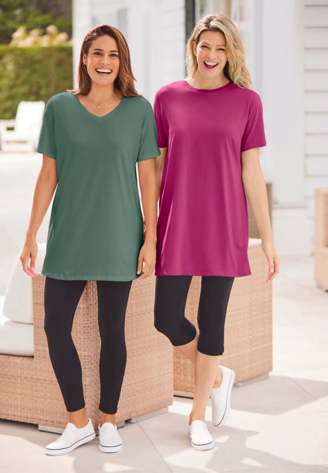 Perfect Short-Sleeve V-Neck Tunic image number 3