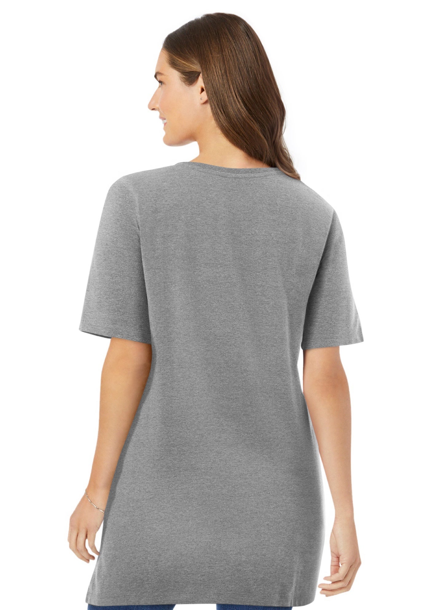 Perfect Short-Sleeve V-Neck Tunic image number 1
