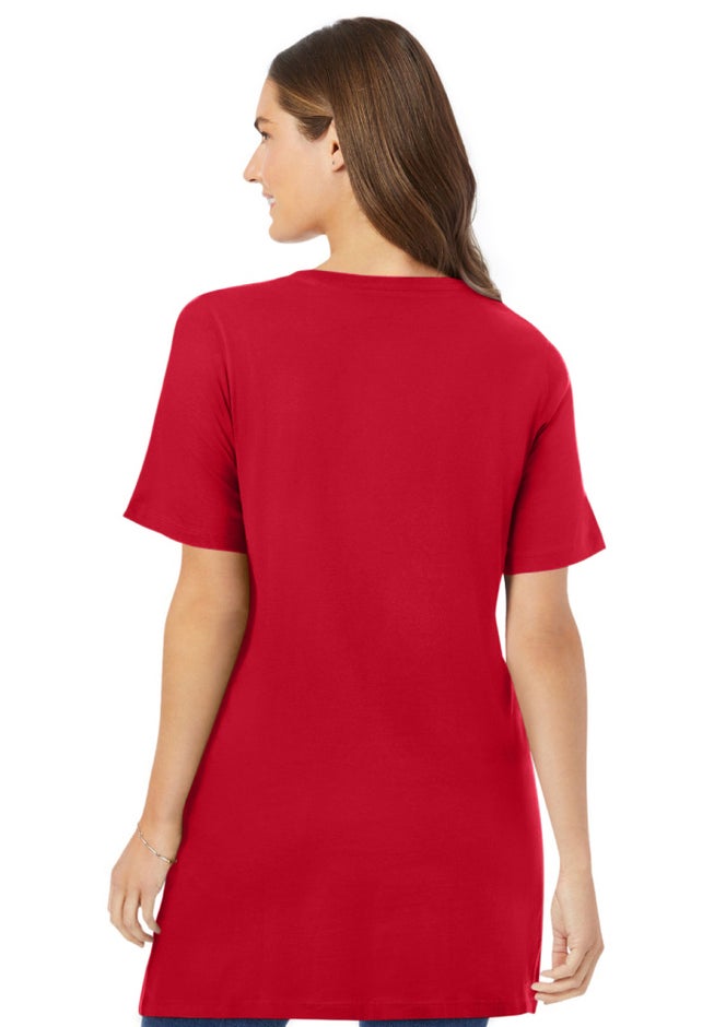 Perfect Short-Sleeve V-Neck Tunic image number 1