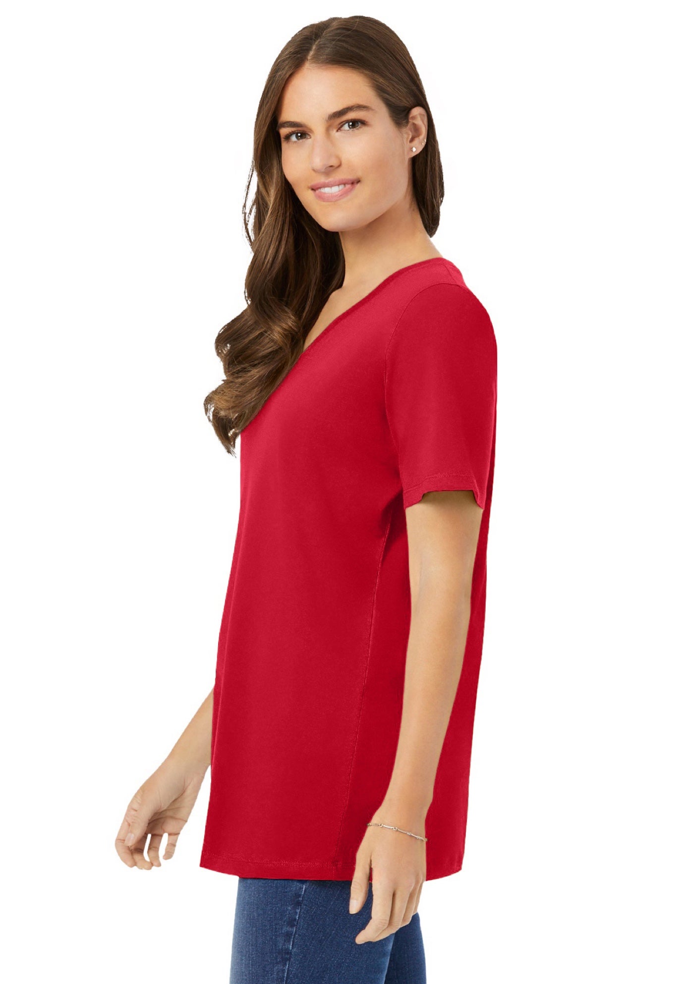 Perfect Short-Sleeve V-Neck Tunic image number 2