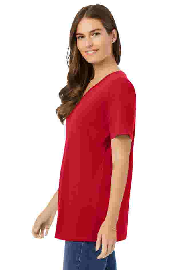 Perfect Short-Sleeve V-Neck Tunic image number 2
