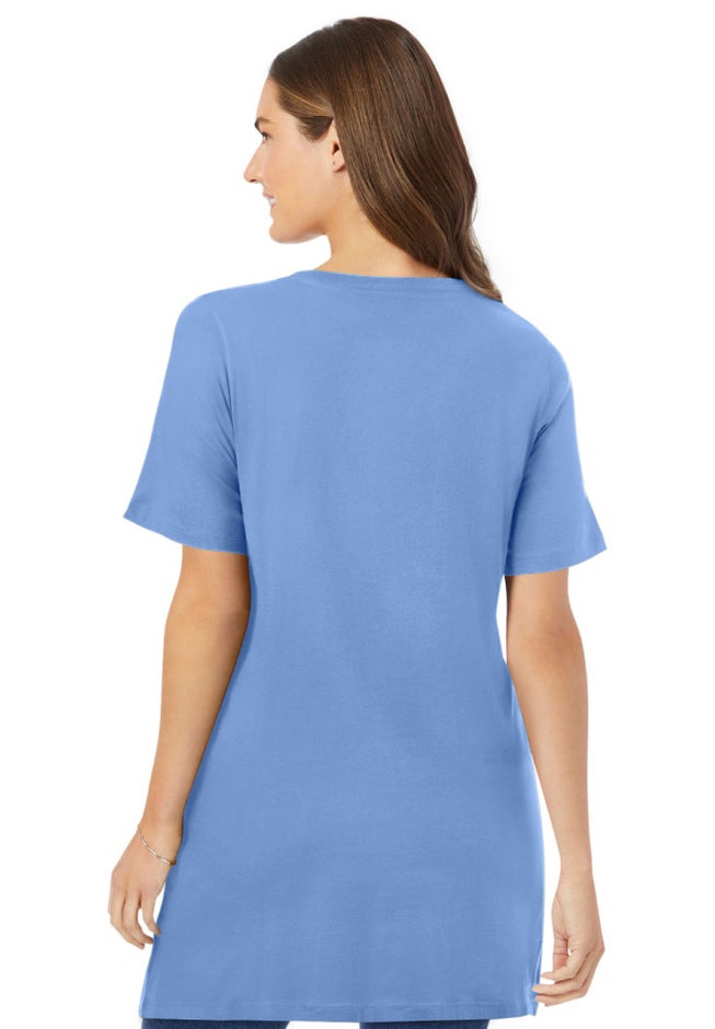Perfect Short-Sleeve V-Neck Tunic image number 1