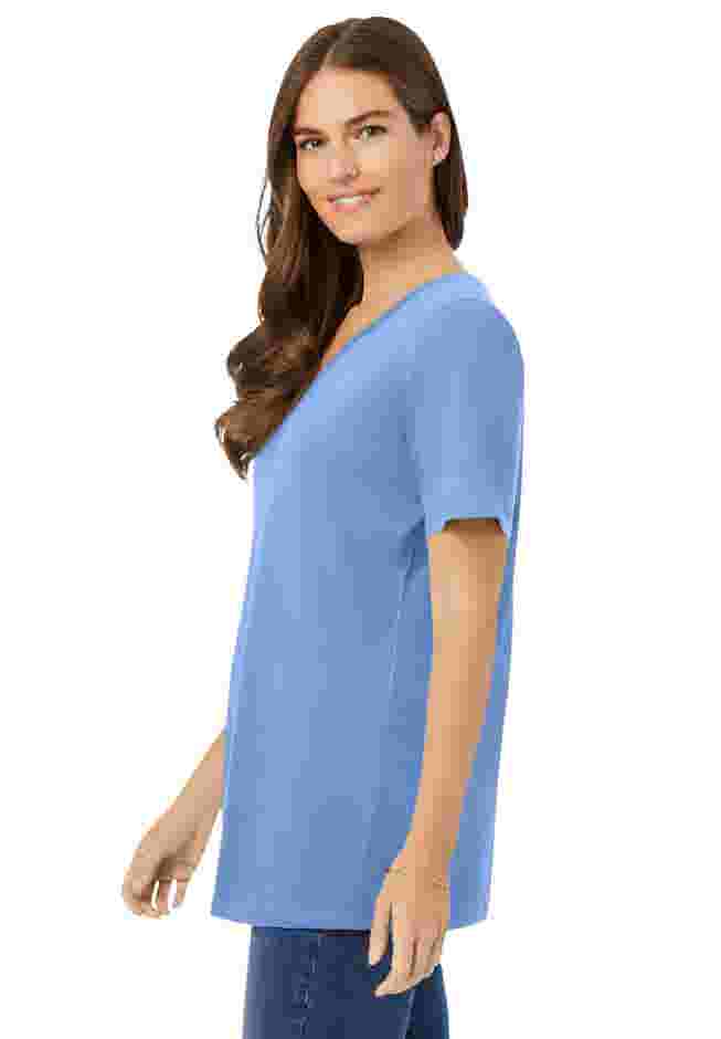 Perfect Short-Sleeve V-Neck Tunic image number 2