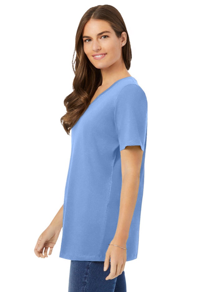 Perfect Short-Sleeve V-Neck Tunic image number 2