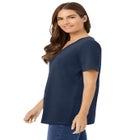 Perfect Short-Sleeve V-Neck Tunic image number null