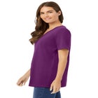 Perfect Short-Sleeve V-Neck Tunic image number null