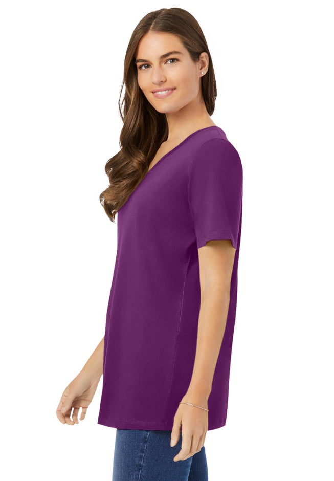 Perfect Short-Sleeve V-Neck Tunic image number 2