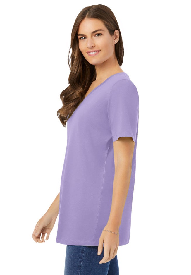 Perfect Short-Sleeve V-Neck Tunic image number 2