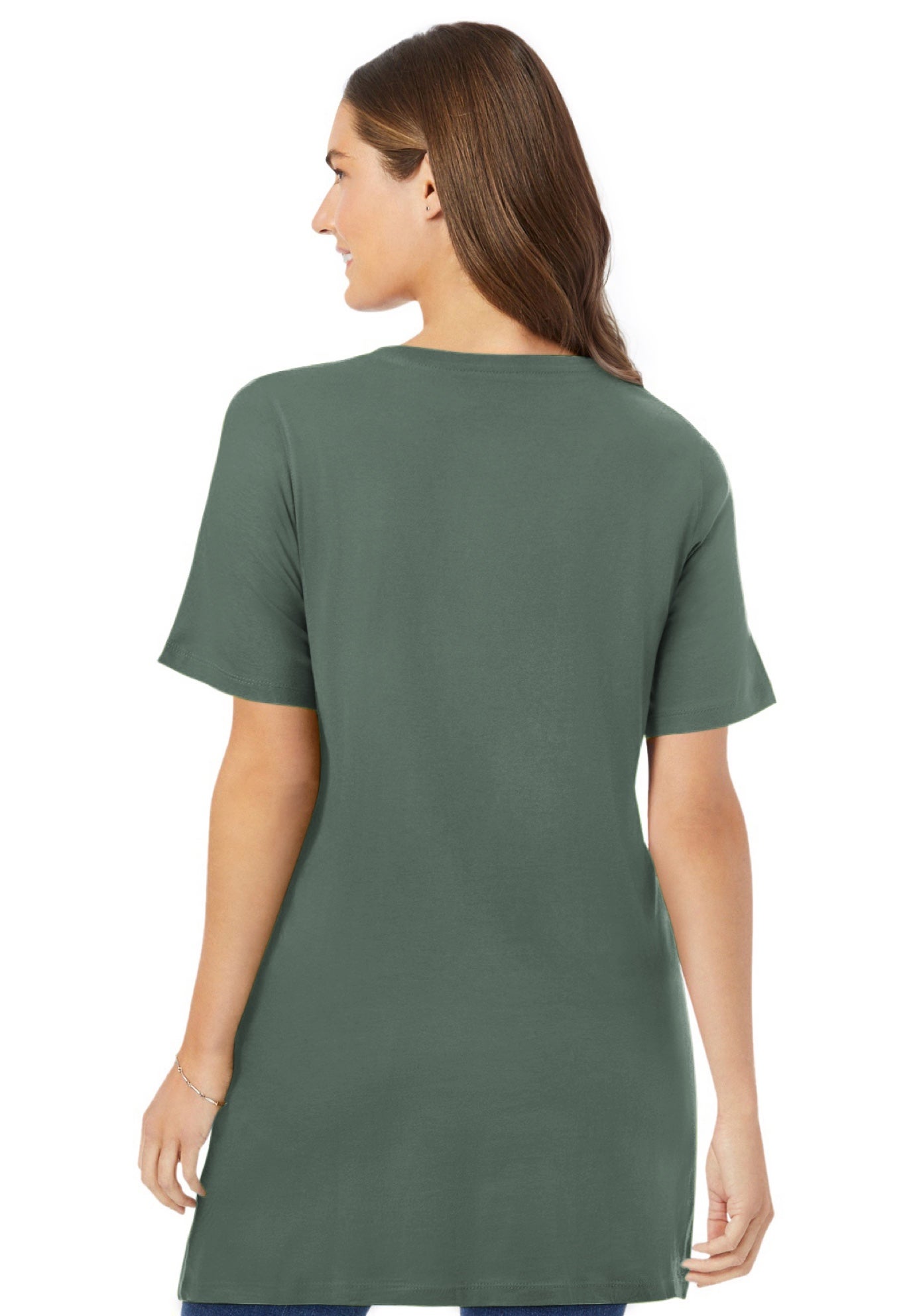 Perfect Short-Sleeve V-Neck Tunic image number 1