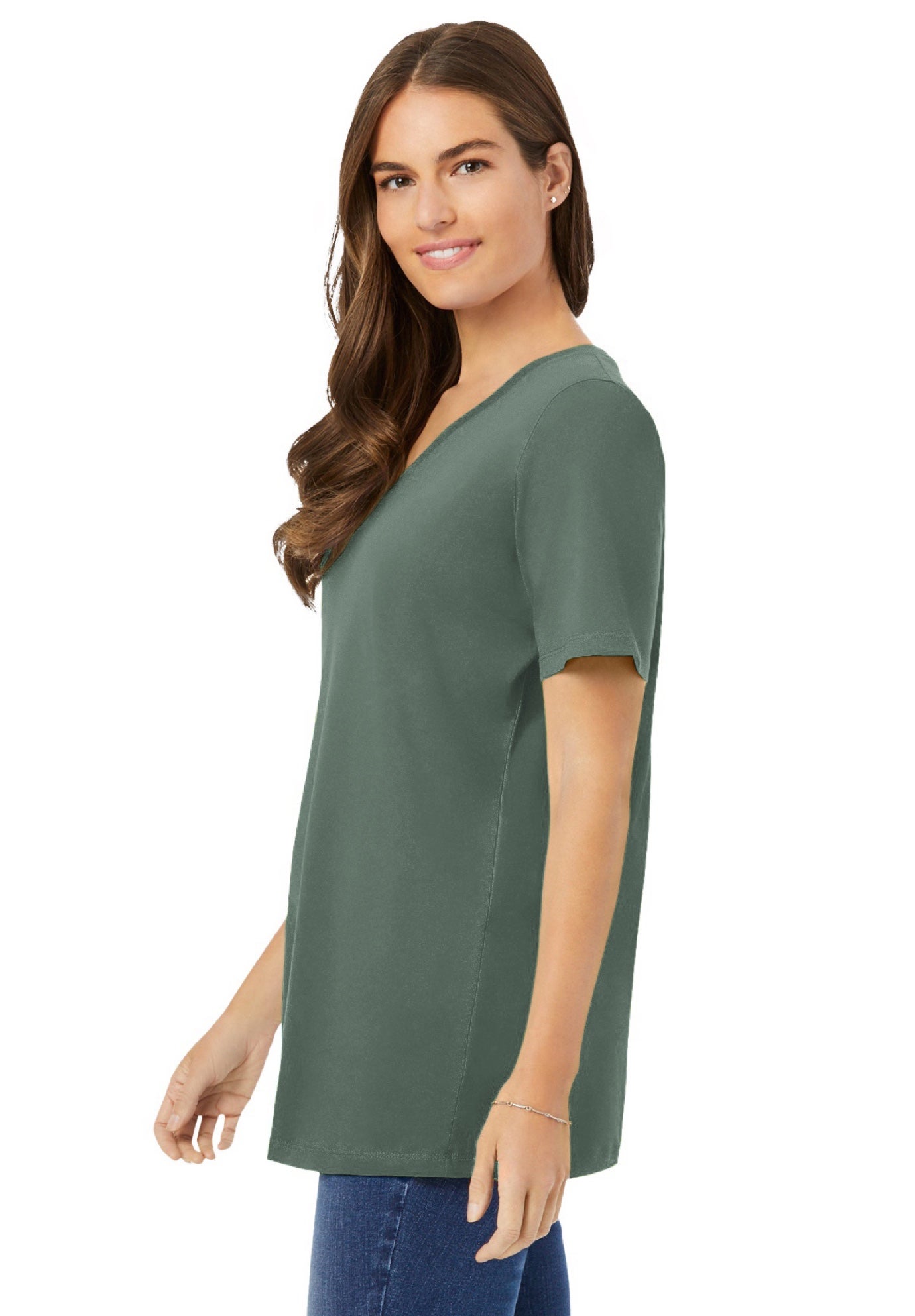 Perfect Short-Sleeve V-Neck Tunic image number 2