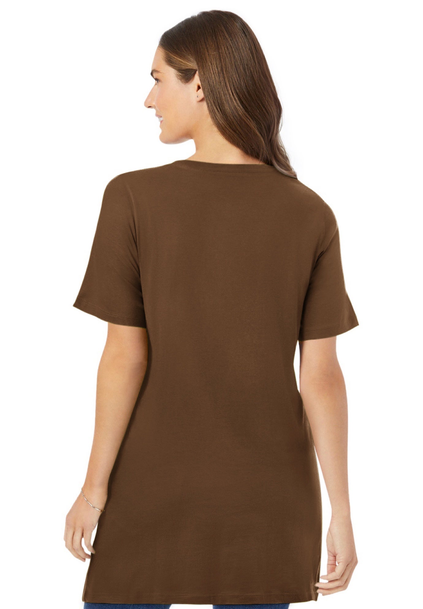 Perfect Short-Sleeve V-Neck Tunic image number 1