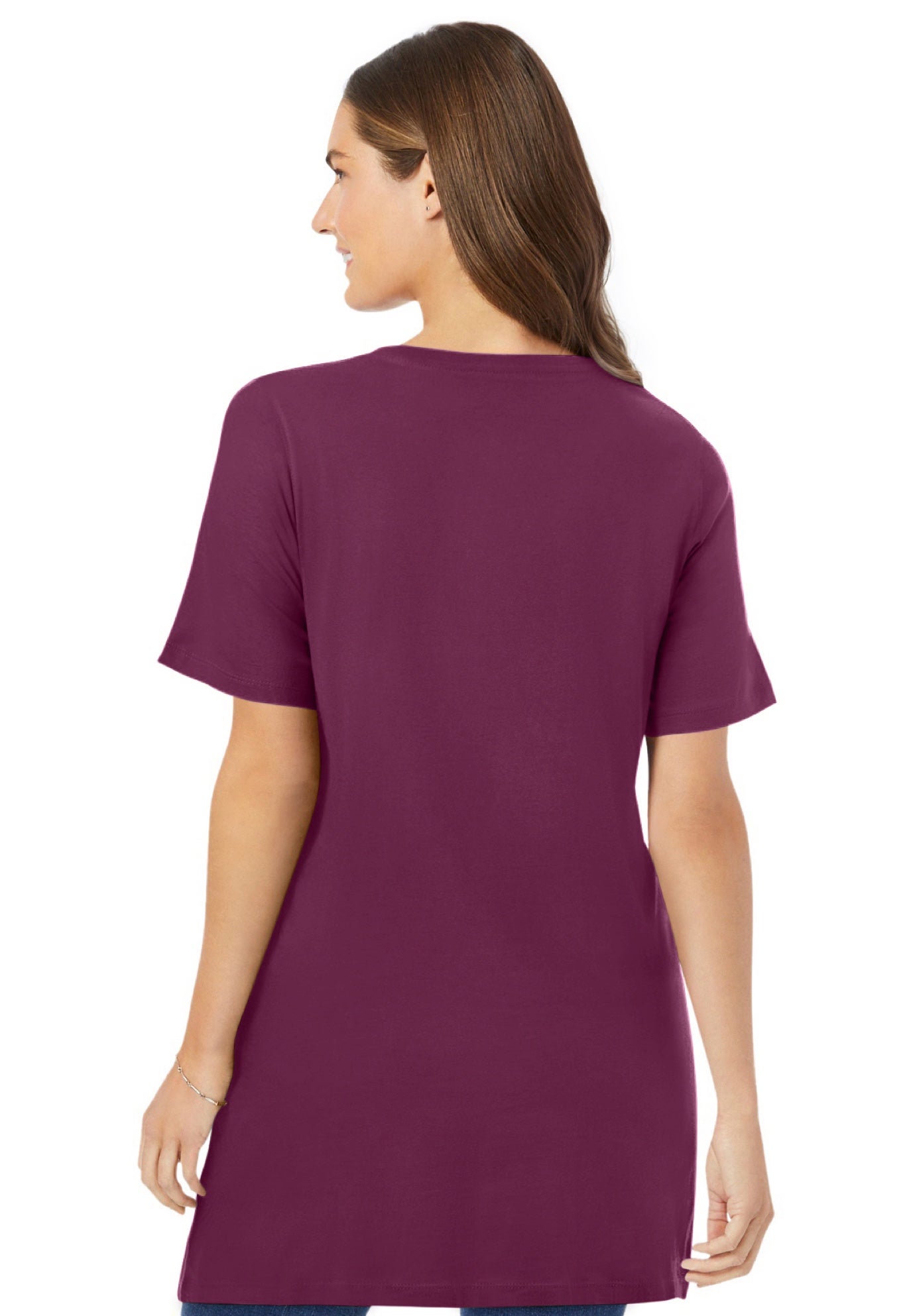 Perfect Short-Sleeve V-Neck Tunic image number 1