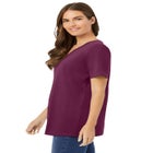Perfect Short-Sleeve V-Neck Tunic image number null