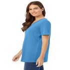 Perfect Short-Sleeve V-Neck Tunic image number null