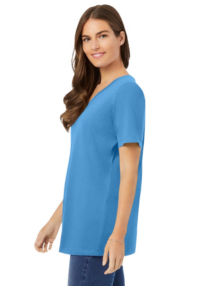 Perfect Short-Sleeve V-Neck Tunic image number 2
