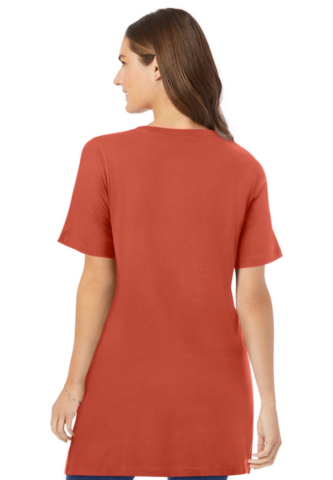 Perfect Short-Sleeve V-Neck Tunic image number 1