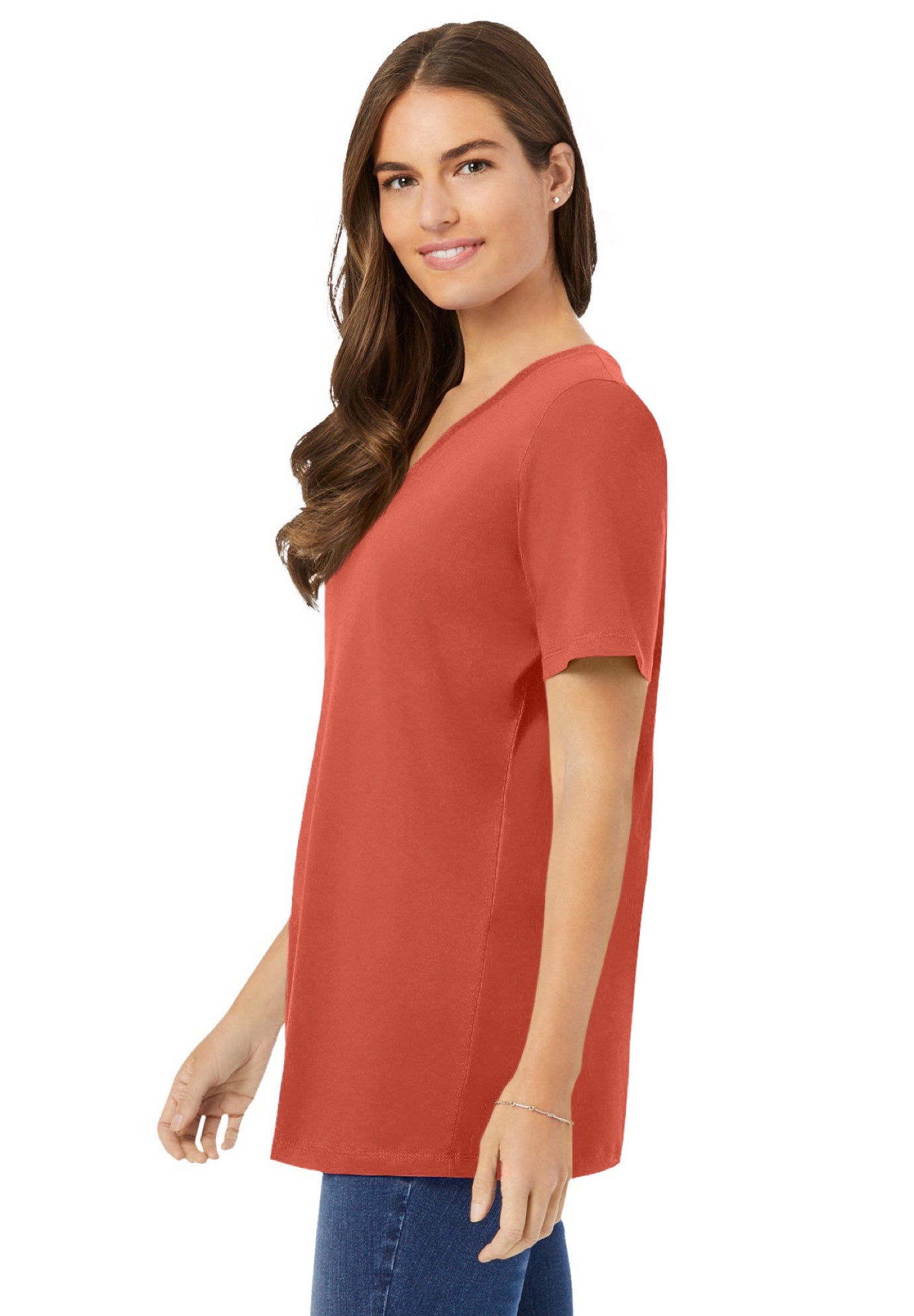Perfect Short-Sleeve V-Neck Tunic image number 2