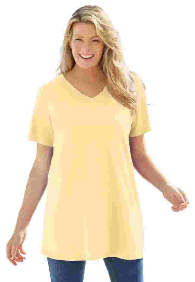 Perfect Short-Sleeve V-Neck Tunic image number 0